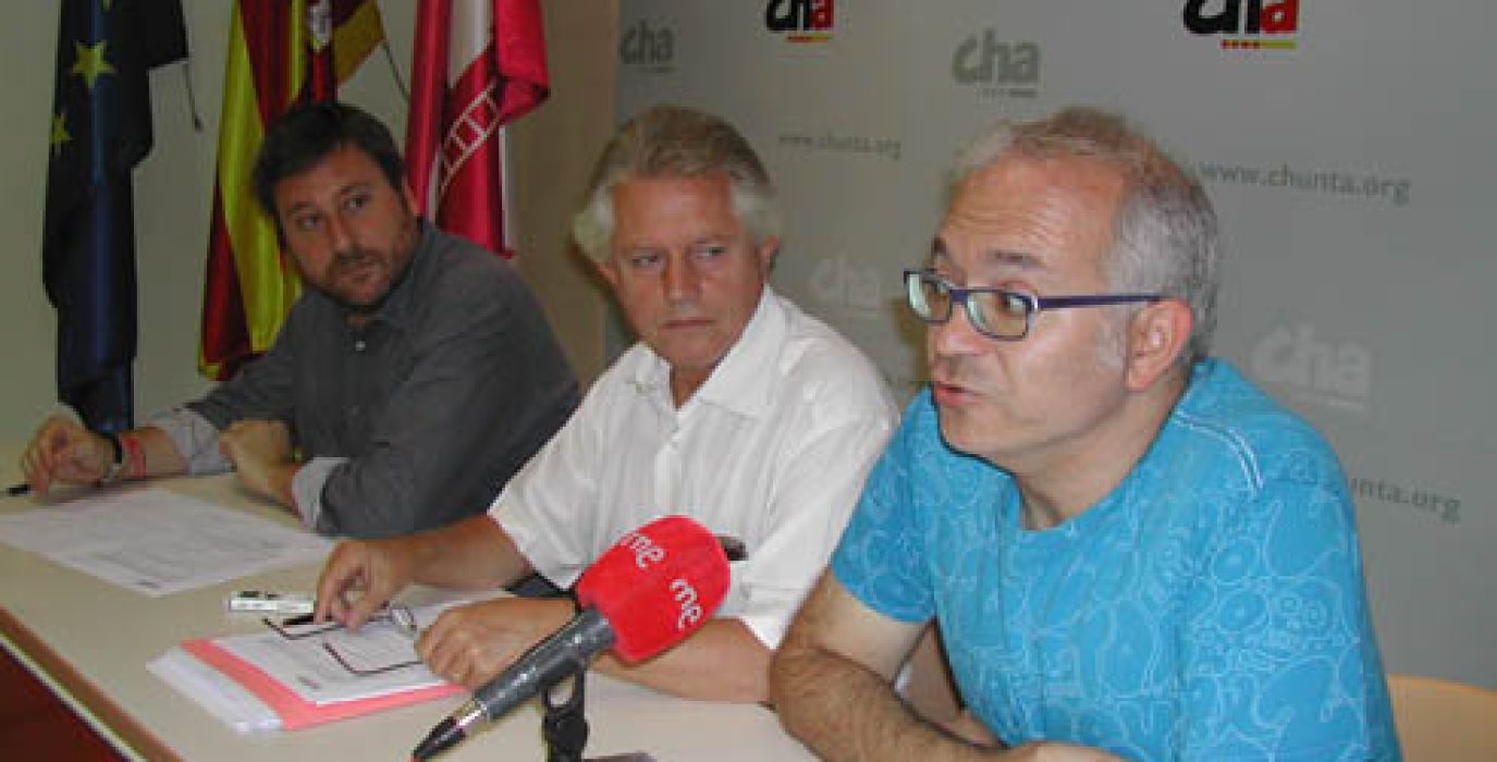 Imagen de la rueda de prensa de CHA Uesca.