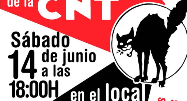 Cartel del acto de CNT en Monzón.