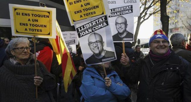 Foto de Catalunya Plural de la concentración de solidaridad con Coma en Madrid.