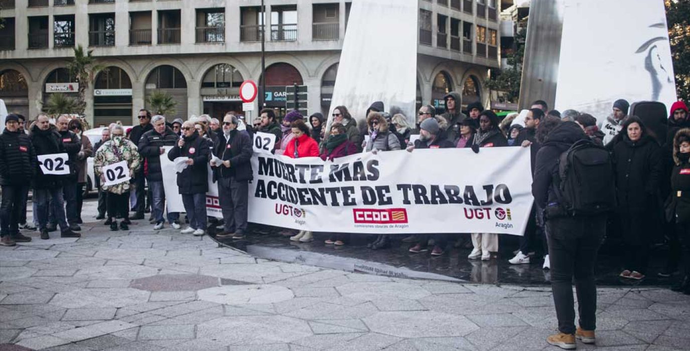 Un instante de la concentración realizada este lunes. | Foto: CCOO