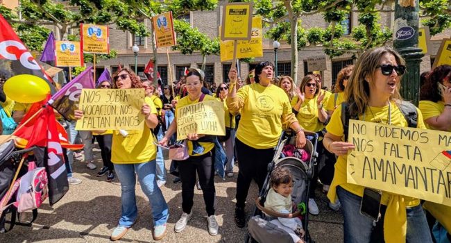 Una imagen de la concentración frente a la sede del Gobierno de Aragón. | Foto: CGT