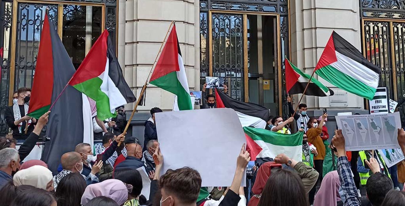 Movilización en Zaragoza en apoyo a Palestina. Foto: Casa Palestina de Aragón