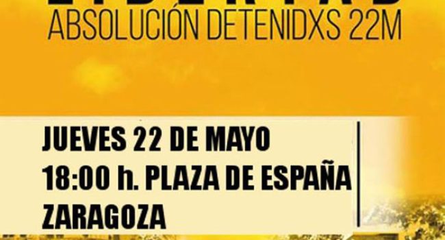 Cartel de la concentración que tendrá lugar hoy en Zaragoza.