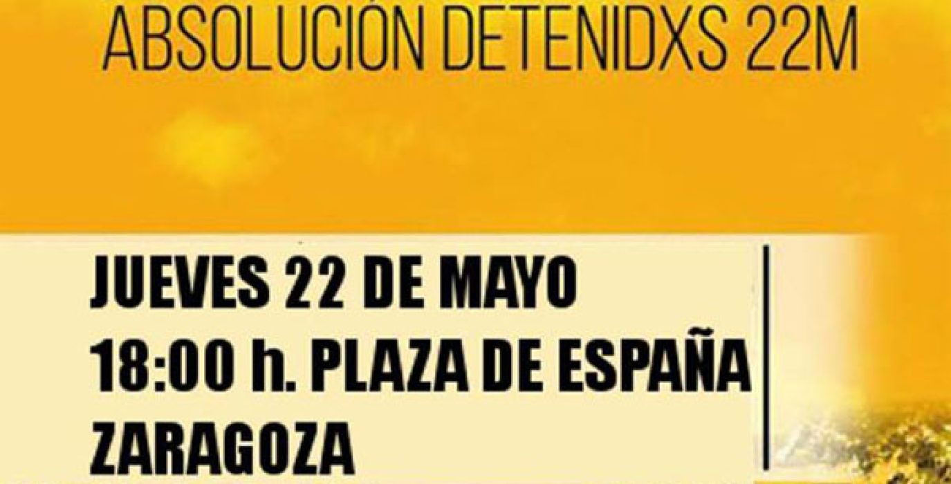 Cartel de la concentración que tendrá lugar hoy en Zaragoza.