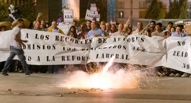 Imagen de archivo de una movilización de la plantilla de AUZSA en 2013. Foto: AraInfo
