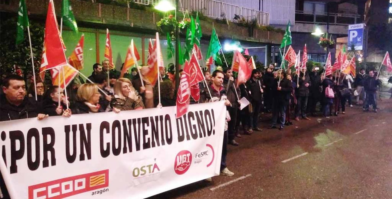 Imagen de una movilización del sector en Zaragoza. Foto: CCOO.