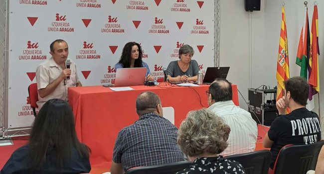 Un instante de la reunión de la Coordinadora de la formación de izquierdas. | Foto: IU Aragón