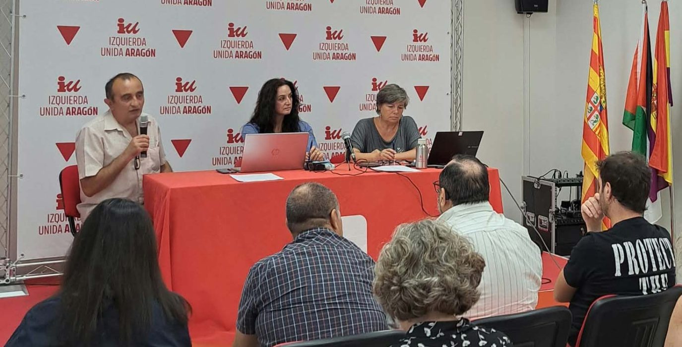 Un instante de la reunión de la Coordinadora de la formación de izquierdas. | Foto: IU Aragón