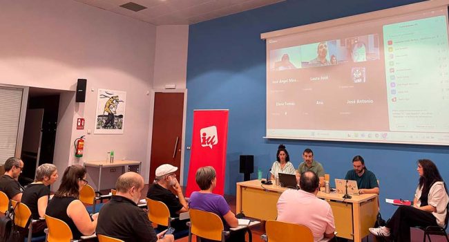 Un instante de la reunión de la Coordinadora. | Foto: IU Aragón