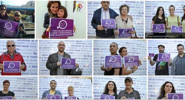 Foto de una campaña de la Coordinadora de Organizaciones Feministas de Zaragoza.