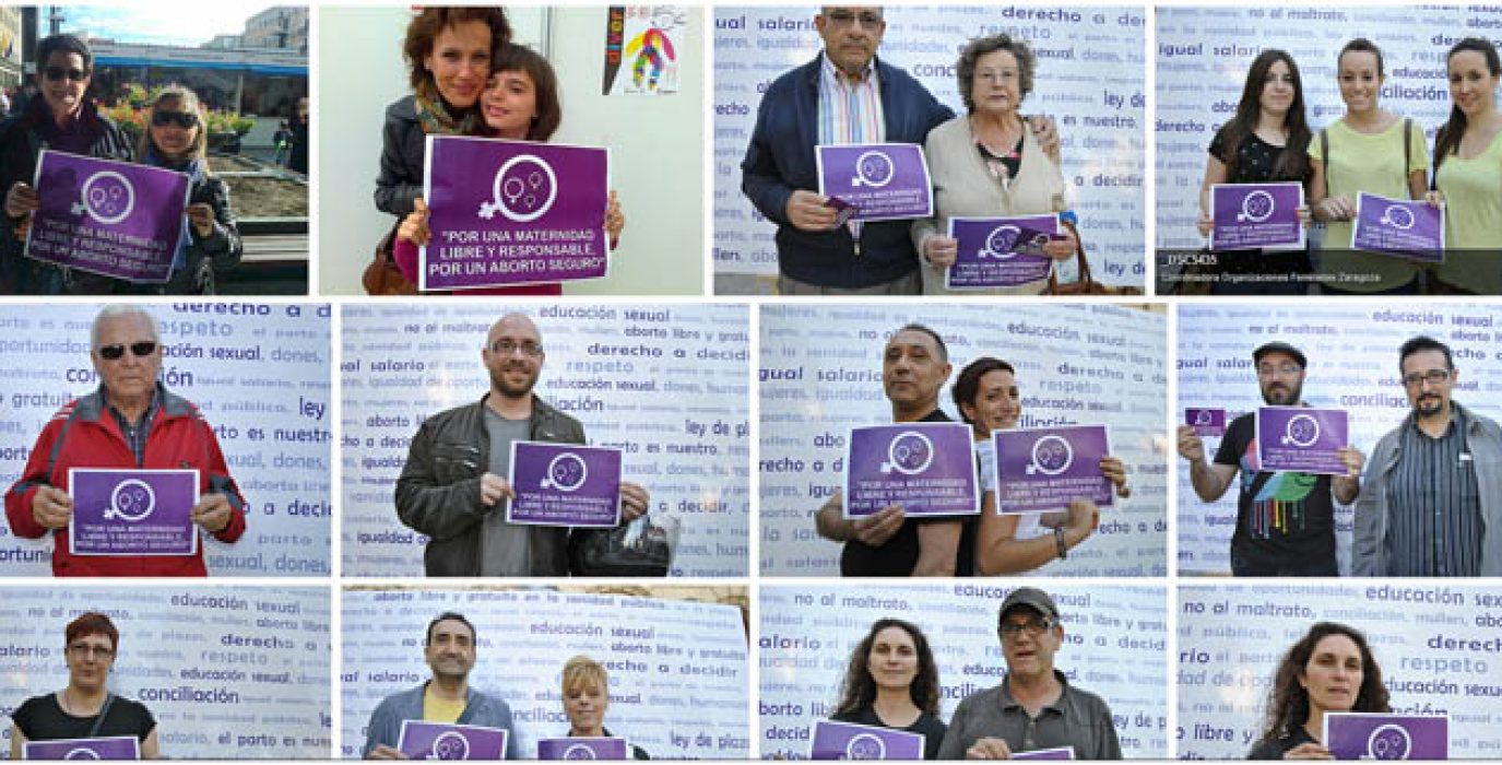 Foto de una campaña de la Coordinadora de Organizaciones Feministas de Zaragoza.