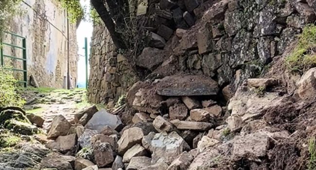 Un detalle del derrumbe