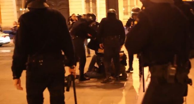 Detenidos en Madrid. Foto: CGT