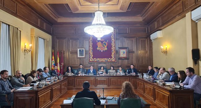 emma buj en el centro presidiendo el pleno