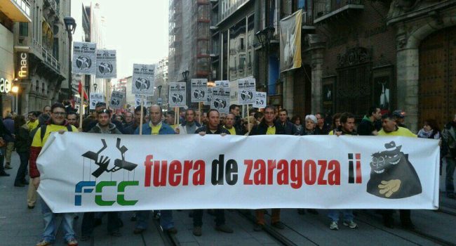 Imagen de archivo de una protesta de las y los jardineros de Zaragoza.