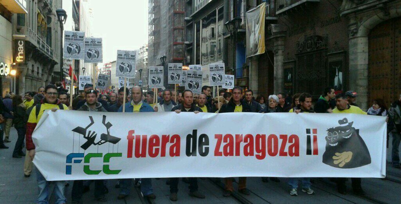 Imagen de archivo de una protesta de las y los jardineros de Zaragoza.