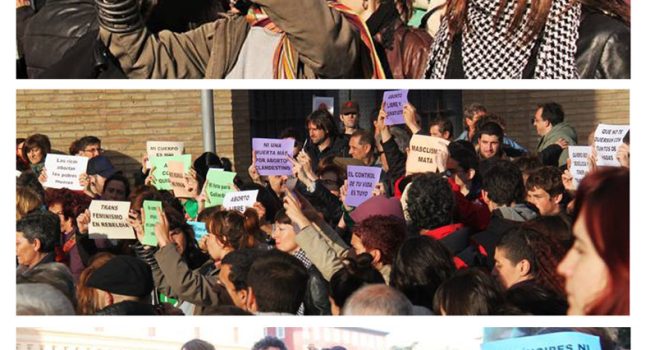 Zaragoza, 15 mayo 2013.- Concentración por nuevos modelos de familia y derechos sexuales. Fotos: Febrero Feminista