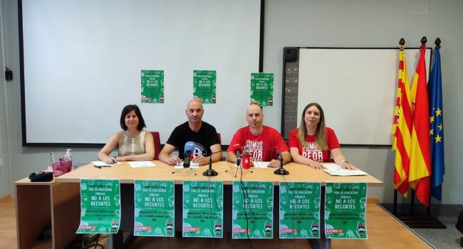 Representantes de CGT y CCOO durante la rueda de prensa de este martes | Foto: CGT