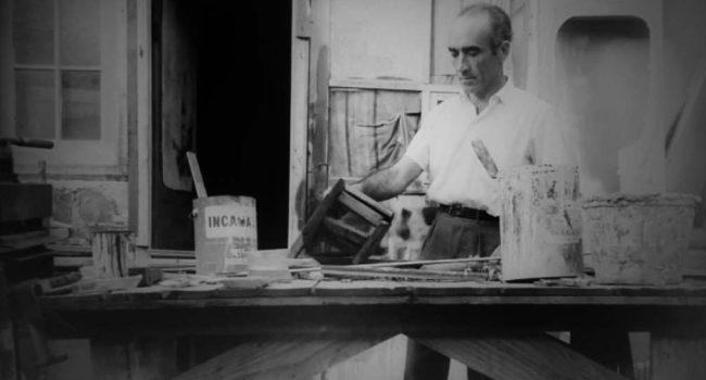 Agustín Alamán en su estudio. | Foto: archivo Testoni
