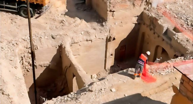 Fotografía de los restos aparecidos durante el derribo. | Foto: Apudepa