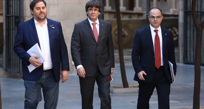 Junqueras, Puigdemont y Turull. Foto. Govern