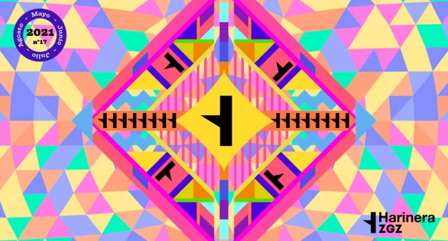 Detalle del nuevo boletín de la Harinera ZGZ, diseñado por la zaragozana Elena Lario, un colorido caleidoscopio de posibilidades abiertas a todas las edades y perfiles.