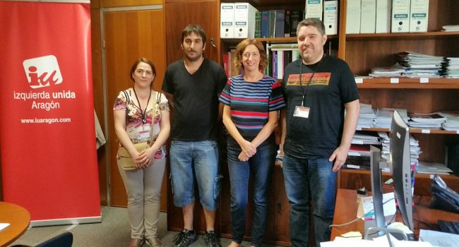 Luquin junto a los representantes sindicales.