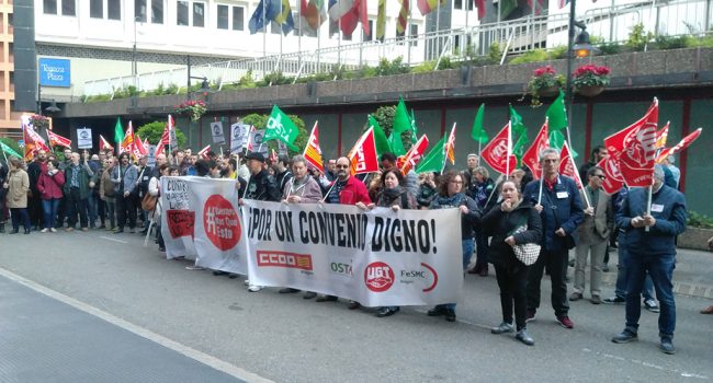 Imagen de una movilización del sector en Zaragoza. Foto: CCOO.