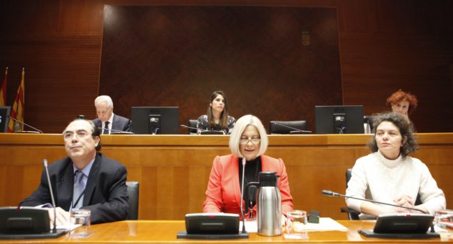 Comparecencia del colectivo de personas afectadas por iDental en las Cortes de Aragón el pasado mes de febrero.  Foto: Cortes de Aragón (CC)