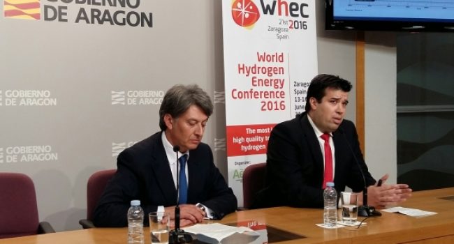 Presentación del proyecto POCTEFA y el Congreso del Hidrógeno. Foto: Aragon Hoy.