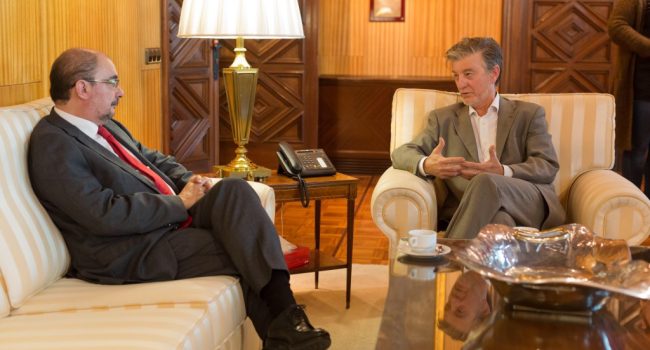 Reunión mantenida entre Javier Lambán y Pedro Santisteve.