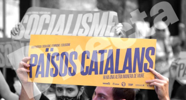 "Joan Llobet García" durante una movilización del movimiento indendentista catalán | Foto: La Directa