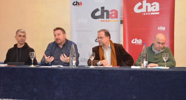 Imagen de la Intercomarcal de CHA celebrada este sábado en Zaragoza.