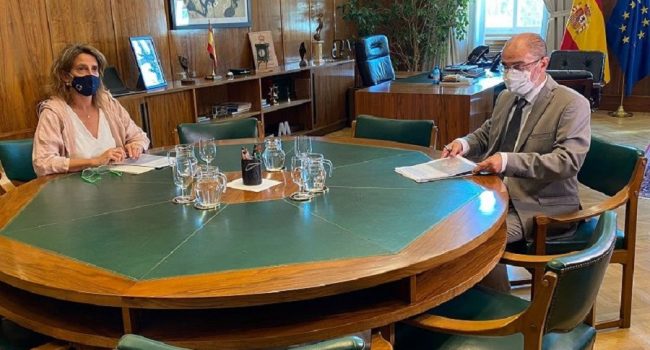 Reunión entre el Presidente de Aragón y la ministra de Transición Ecológica
