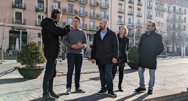 Jorge Pueyo en su visita a Teruel. | Foto: Sumar