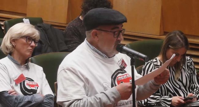 (Archivo) Julio Murillo de la SCUT interviene en el pleno del Ayuntamiento de Zaragoza