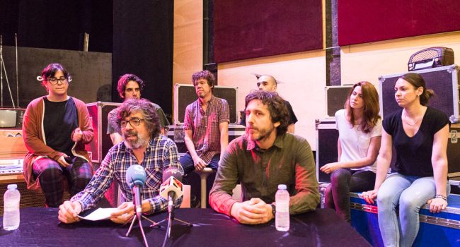 Sergio Vinadé y Víctor Domínguez durante la rueda de prensa. Foto: Pablo Ibáñez (AraInfo)