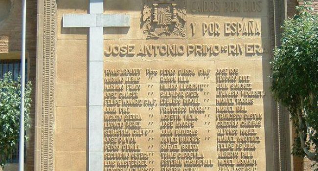 Símbolo franquista en la iglesia de Balbastro. Foto: Blogmontano