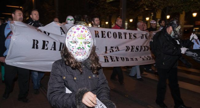 Imagen de la protesta del pasado martes 29 de octubre. Fpto: Pablo Ibañez (AraInfo)