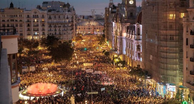 Imagen ofrecida por RTVE de la marcha de este sábdo