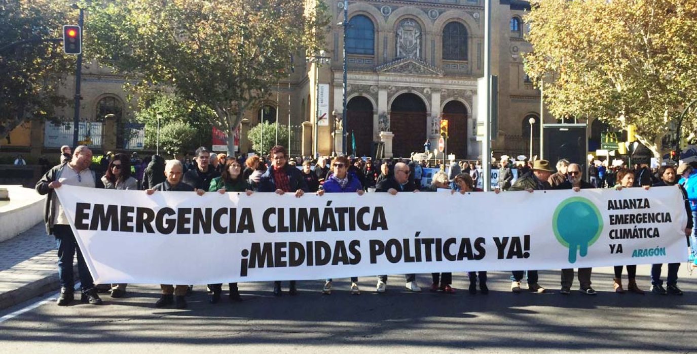 Archivo / Cabecera de la manifestación en Zaragoza en 2023 | Foto: Ecologistas en Acción Aragón