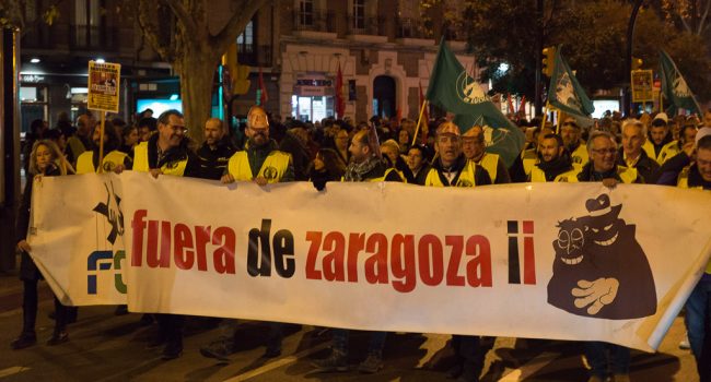 Manifestación de las y los jardineros de Zaragoza. Foto: Pablo Ibáñez (AraInfo)