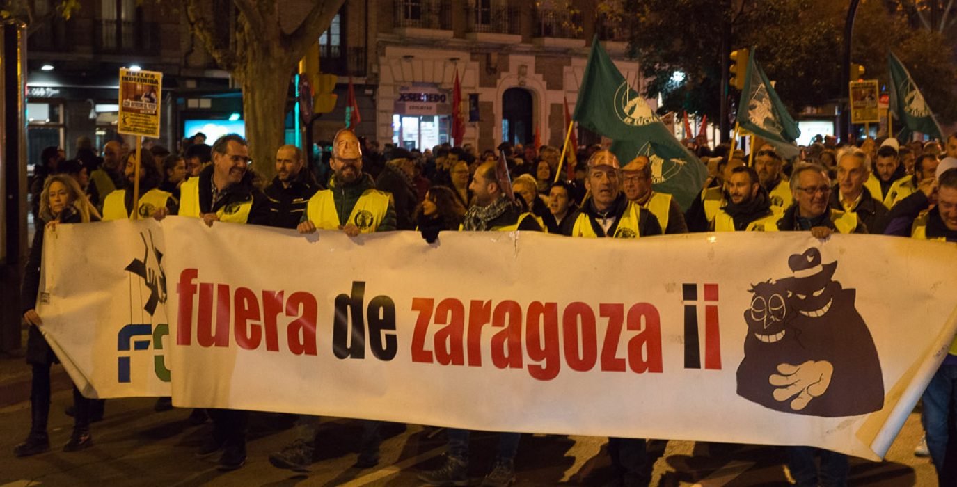 Manifestación de las y los jardineros de Zaragoza. Foto: Pablo Ibáñez (AraInfo)