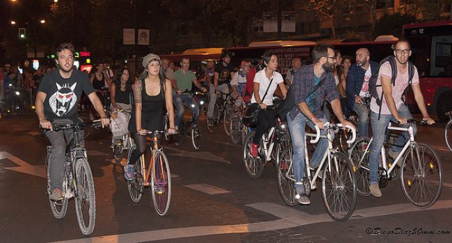 Masa Crítica de Pedalea. Foto: Diego Díaz (AraInfo)