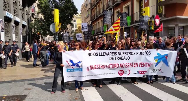 Imagen de una protesta de los trabajadores y trabajadoras de Iberalbión.