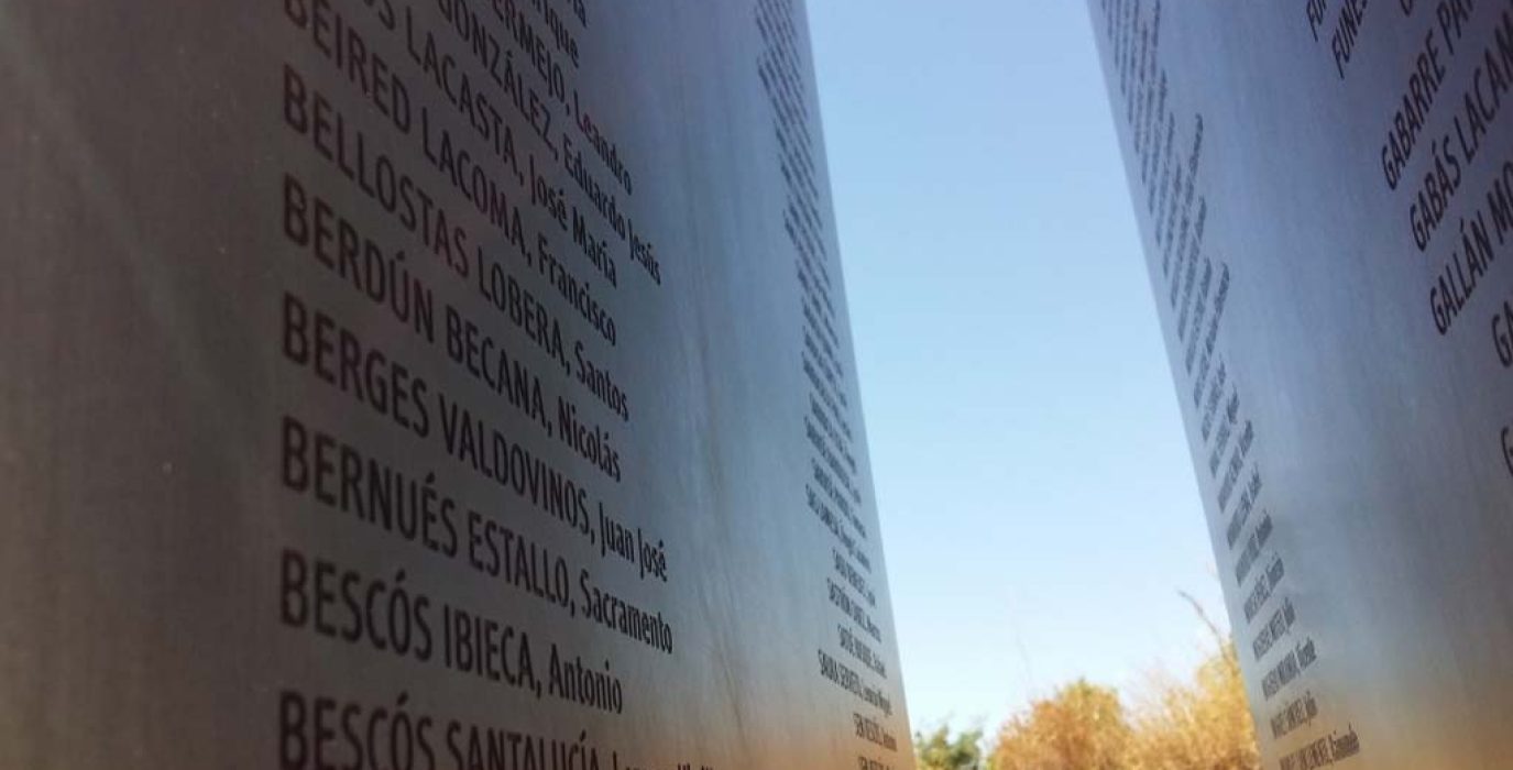 Memorial en Uesca en recuerdo de las cientos de personas fusiladas en la ciudad por el franquismo. | Foto: Gobierno de Aragón