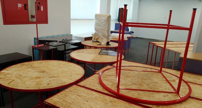 Desmontaje del Museo de las MatemáticasDesmontaje del Museo de las Matemáticas. | Foto: Cambiar Huesca