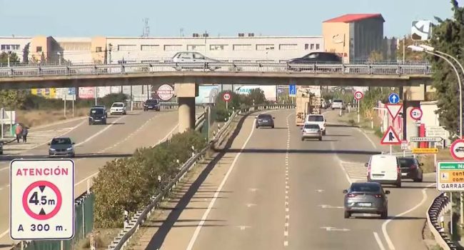 El tramo de la N-232 en Utebo objeto de la actuación. | Foto: Aragón TV