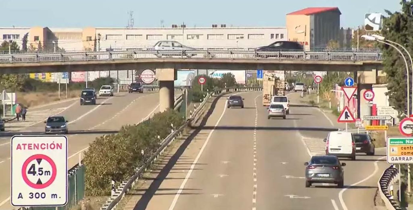 El tramo de la N-232 en Utebo objeto de la actuación. | Foto: Aragón TV