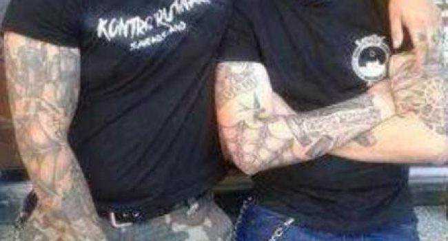 Dos de los neonazis detenidos el domingo como presuntos agresores. Fuente: Twitter.